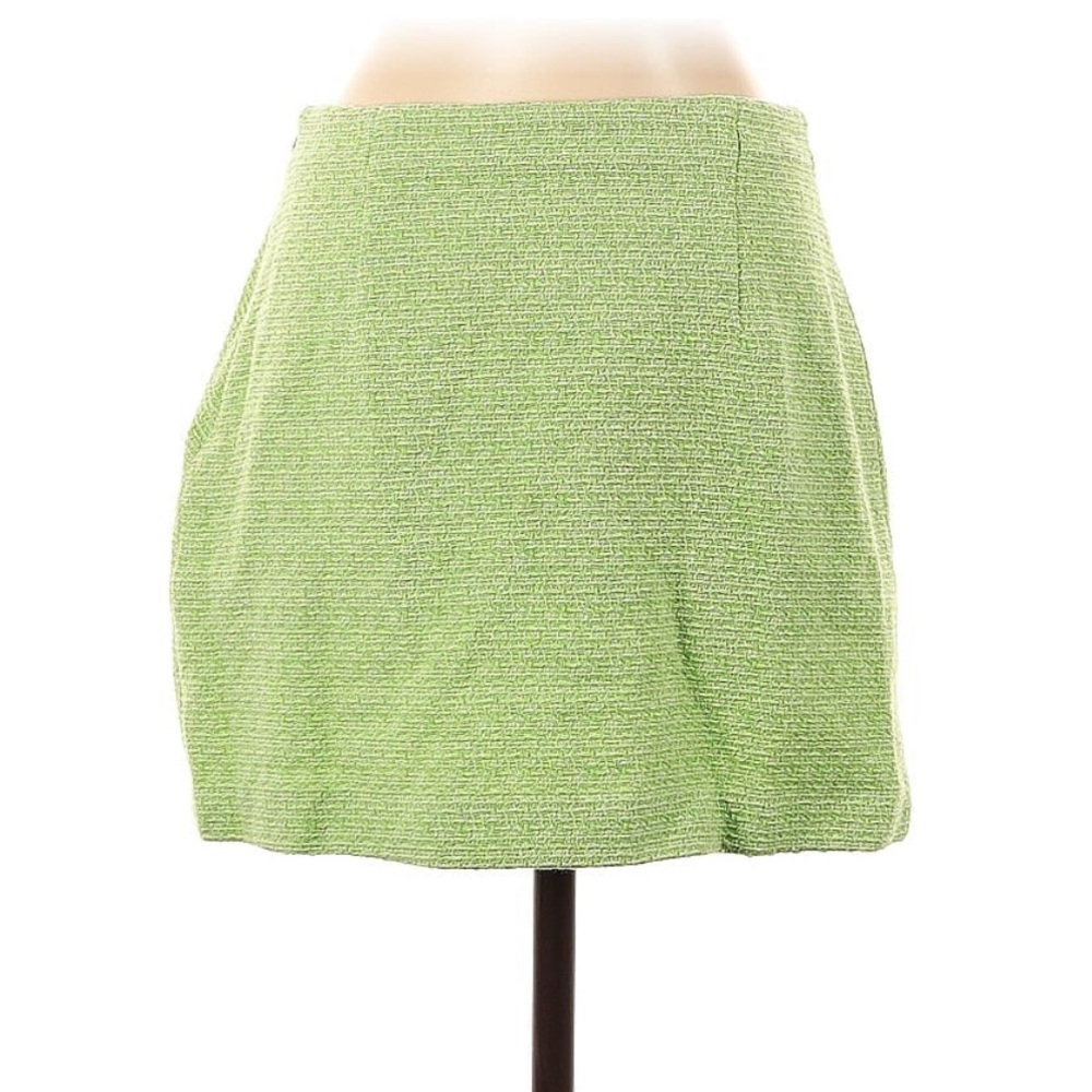 Zara Lime green tweed mini skirt